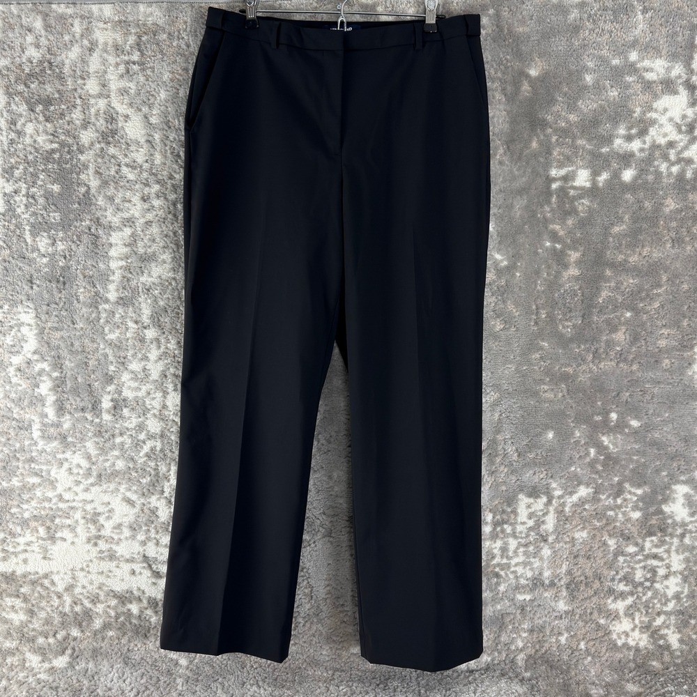 Lands' End Size 12 Straight‎ Leg Professional Work Wear Dress Pants Black Womens